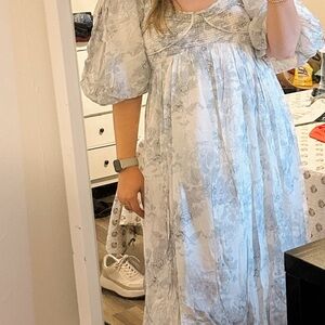 Blue and white floral maxi/midi dress